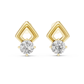 Geometric Chevron Diamond Stud Earrings