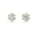 Classic Six-Prong Round Brilliant Cut Diamond Solitaire Stud Earrings