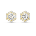 Hexagonal Diamond Floating Halo Studs