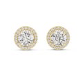 Round Brilliant Diamond Halo Stud Earrings