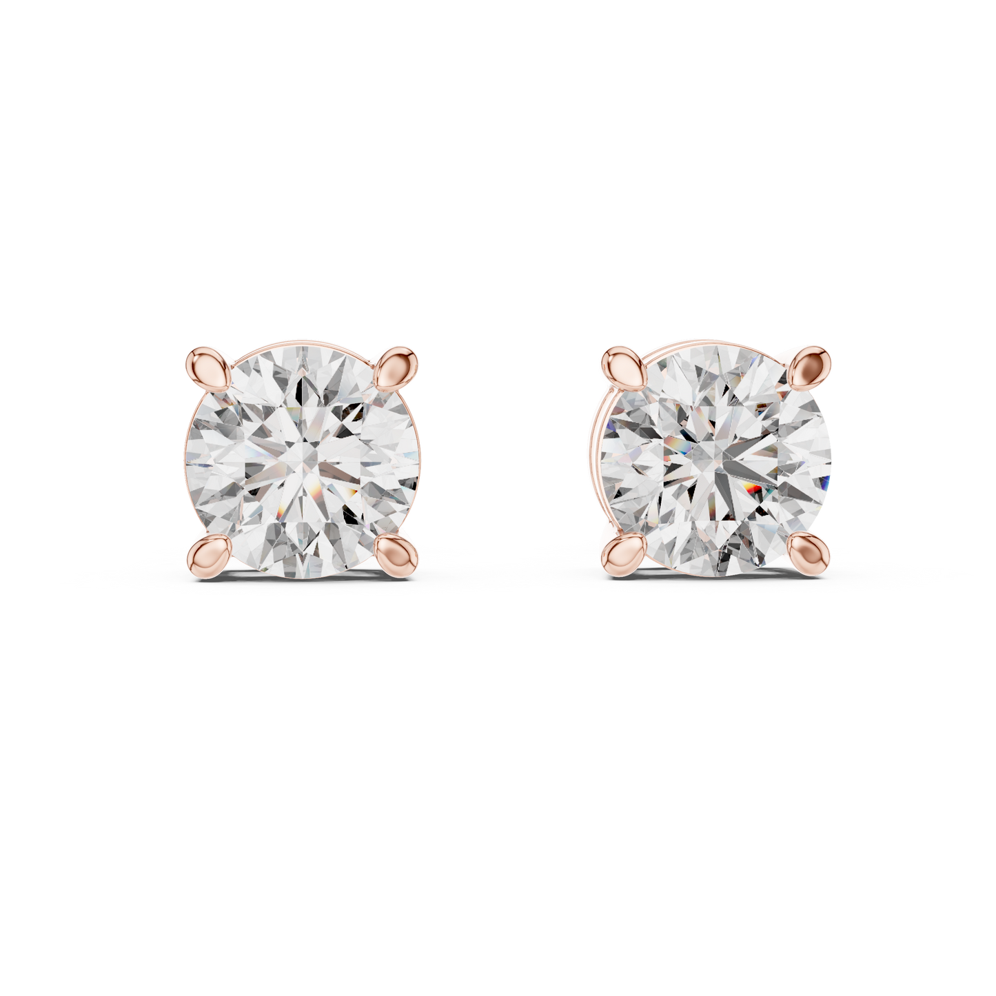 Timeless Brilliance Round Cut Solitaire Stud Earrings