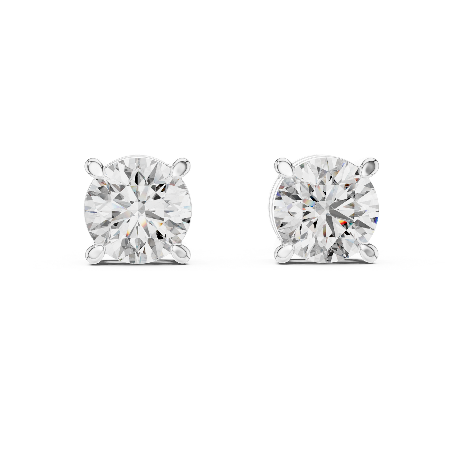 Timeless Brilliance Round Cut Solitaire Stud Earrings