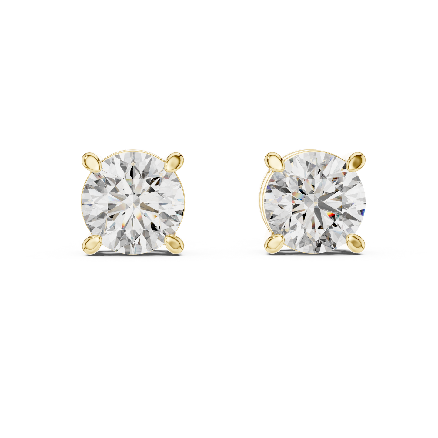 Timeless Brilliance Round Cut Solitaire Stud Earrings