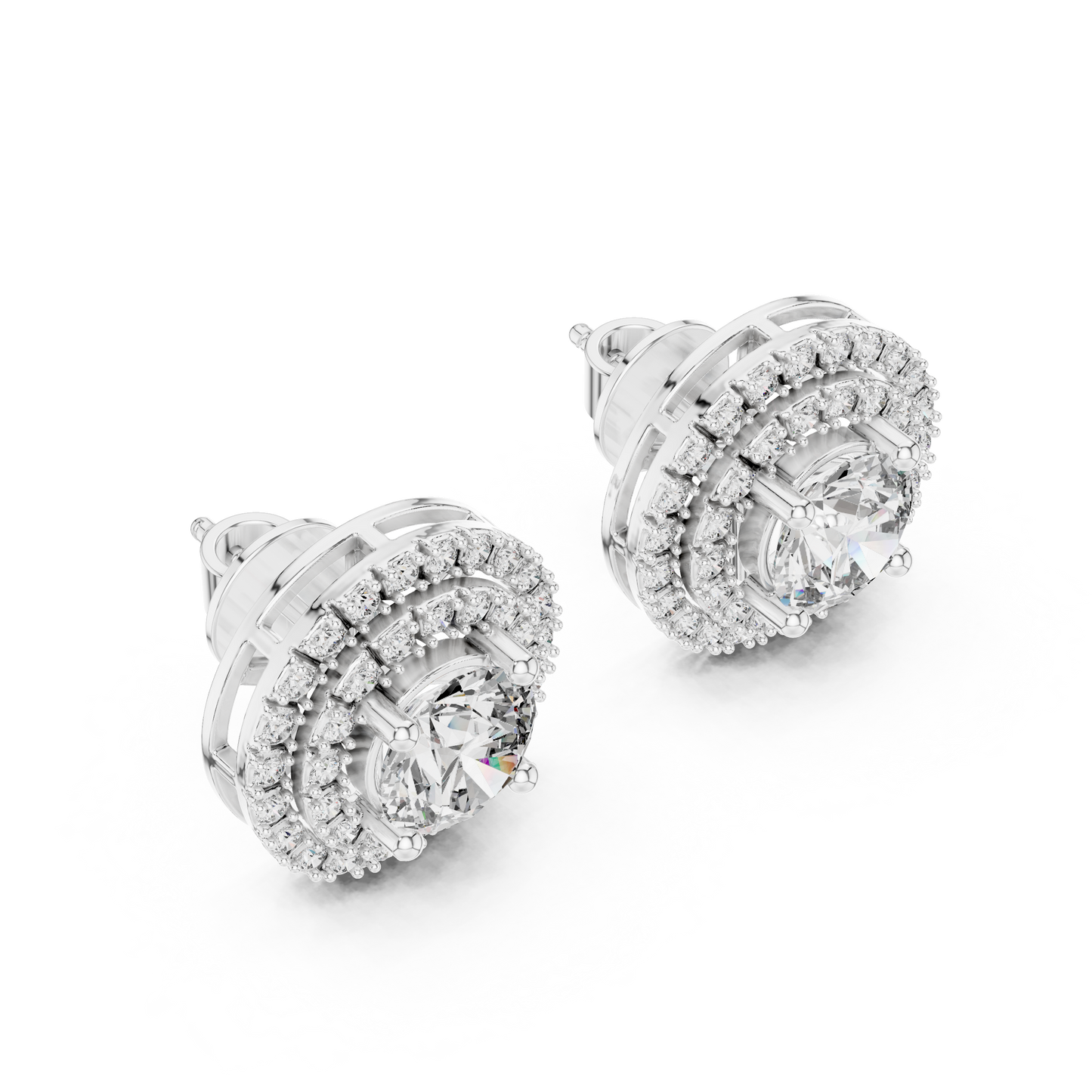 Pear-Shaped Teardrop Diamond Halo Studs