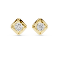 Geometric Rhombus Diamond Halo Studs
