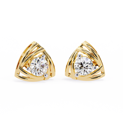 Triad Spark Diamond Earrings Yellow Gold