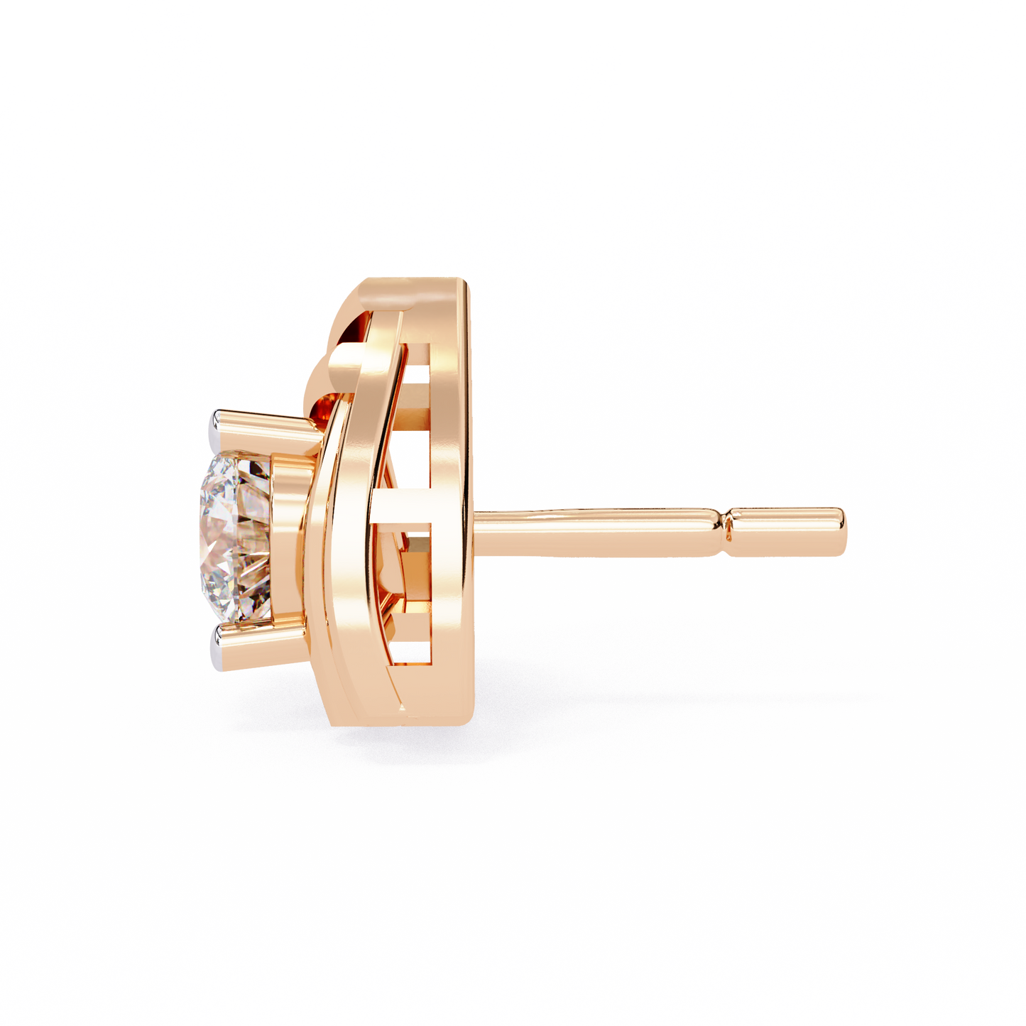 Triad Spark Diamond Earrings Rose Gold