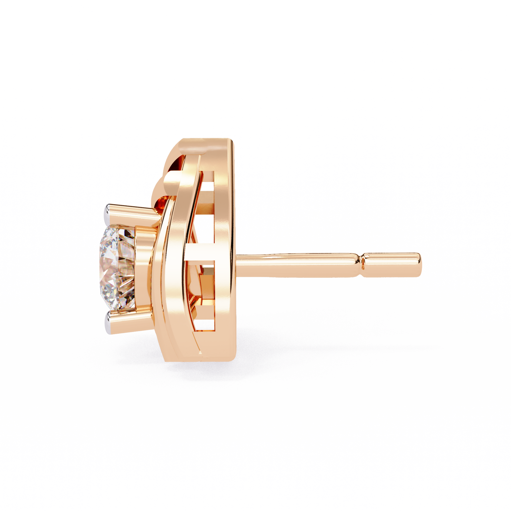Triad Spark Diamond Earrings Rose Gold