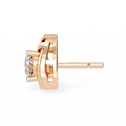 Triad Spark Diamond Earrings Rose Gold