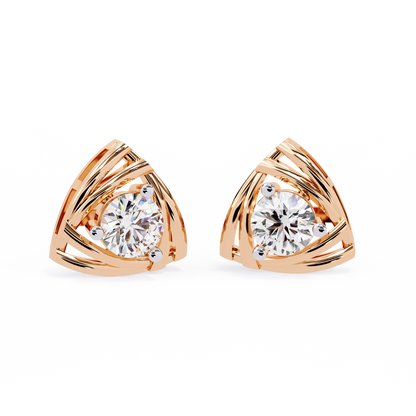 Triad Spark Diamond Earrings Rose Gold