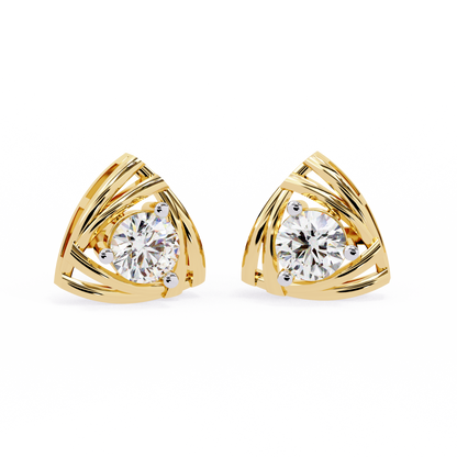 Triad Spark Diamond Earrings Yellow Gold