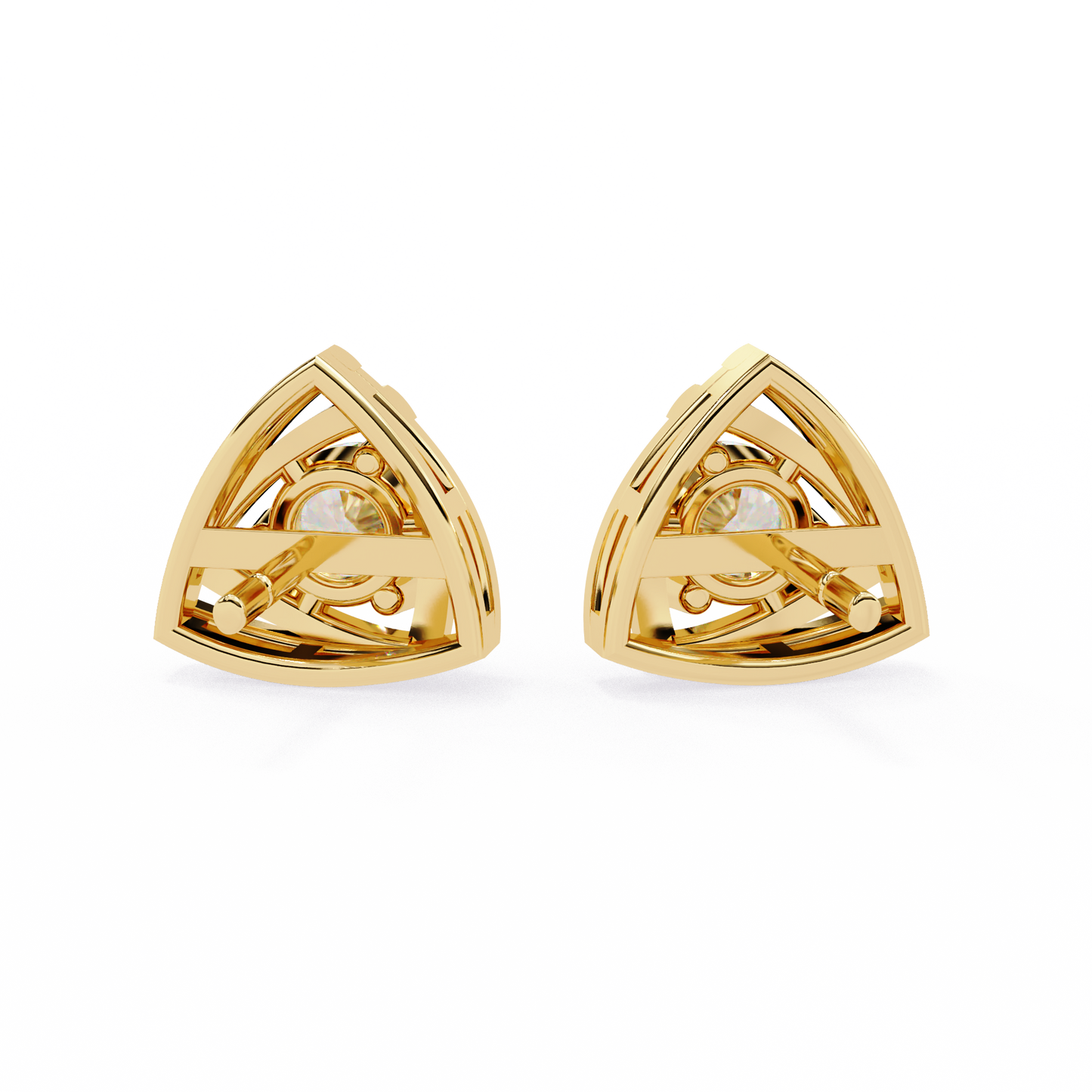 Triad Spark Diamond Earrings Yellow Gold