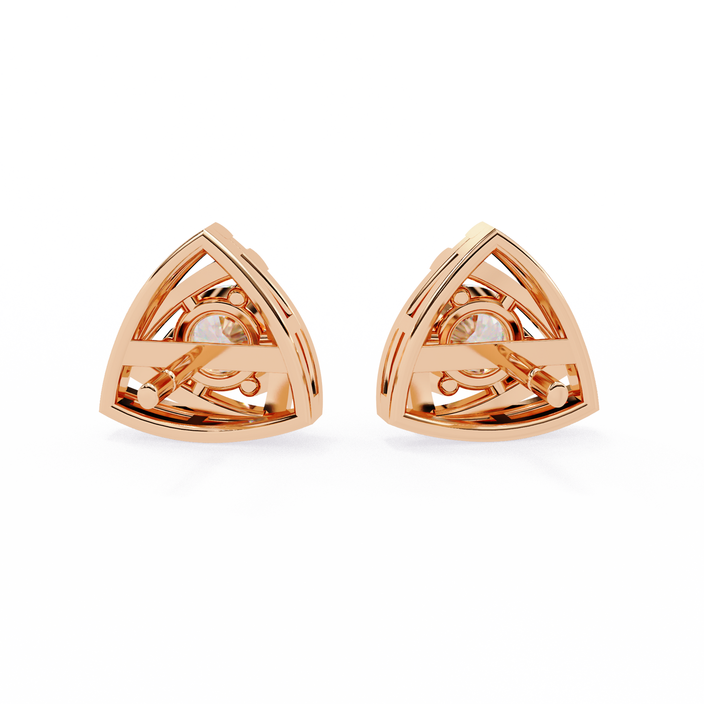 Triad Spark Diamond Earrings Rose Gold
