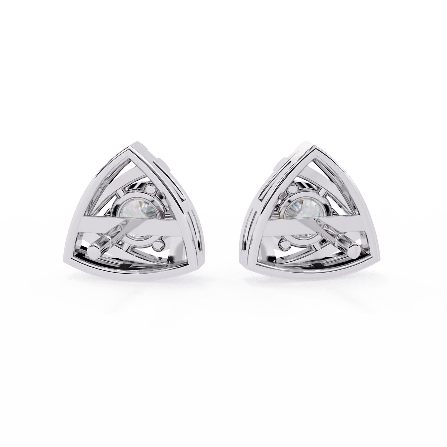 Triad Spark Diamond Earrings White Gold