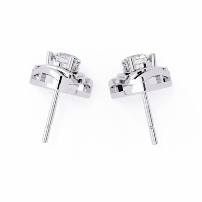 Triad Spark Diamond Earrings White Gold