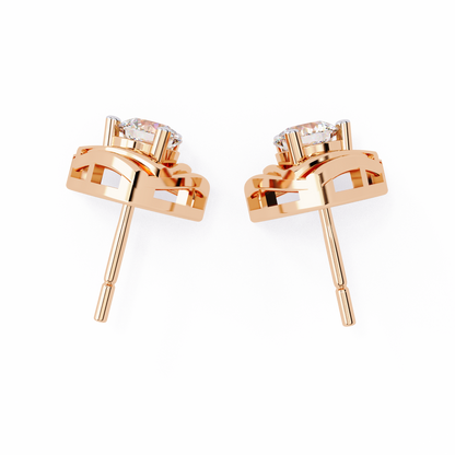 Triad Spark Diamond Earrings Rose Gold