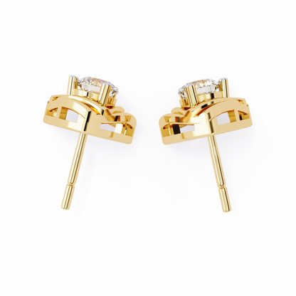 Triad Spark Diamond Earrings Yellow Gold