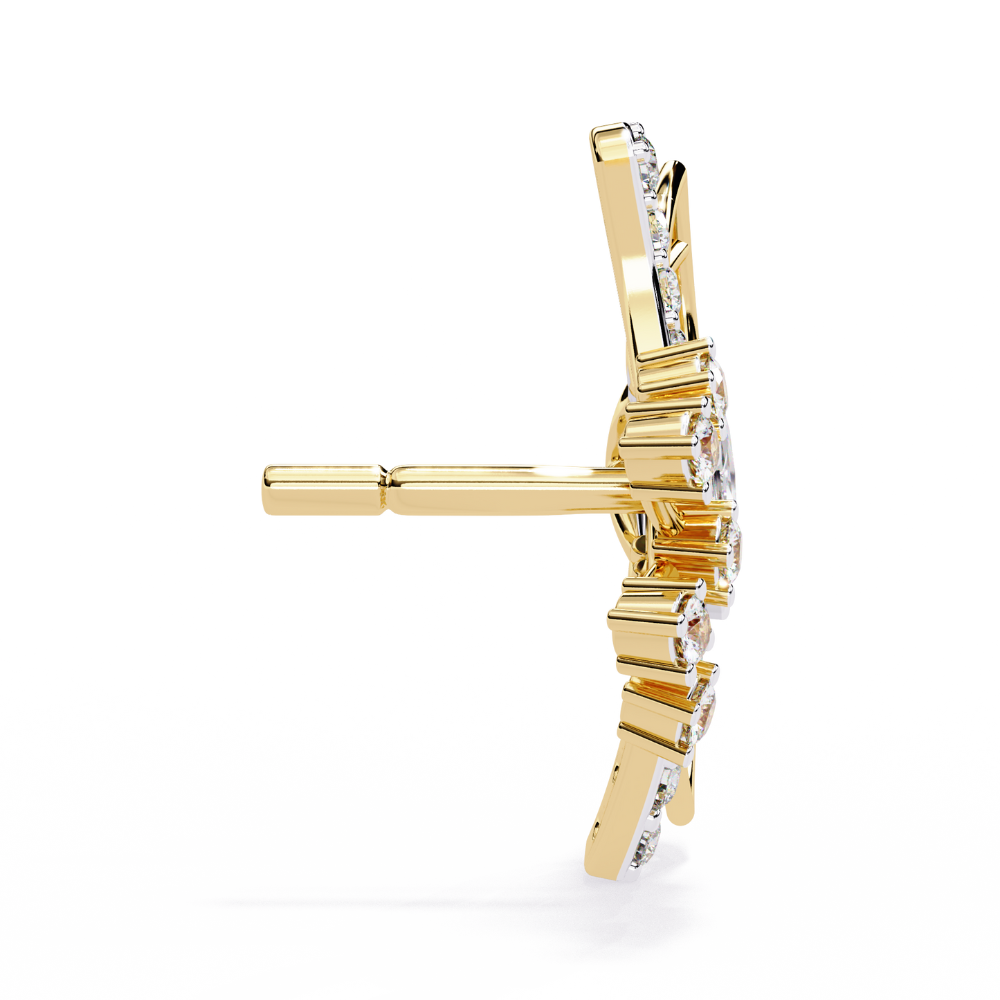 Fluttering Diamond Butterfly Earrings Yellow Gold