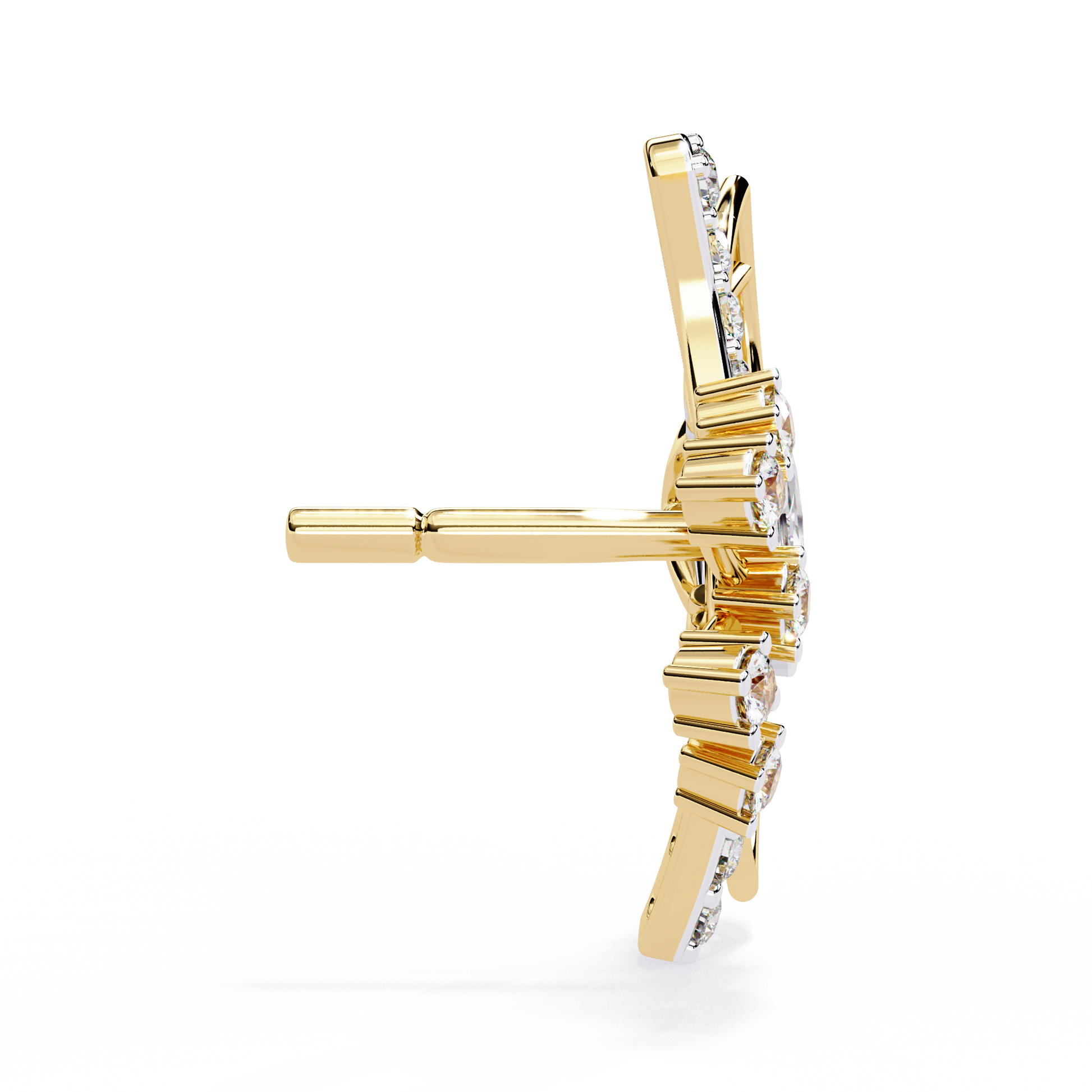 Fluttering Diamond Butterfly Earrings Yellow Gold