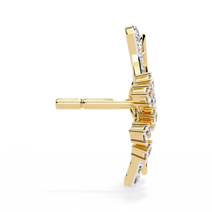 Fluttering Diamond Butterfly Earrings Yellow Gold