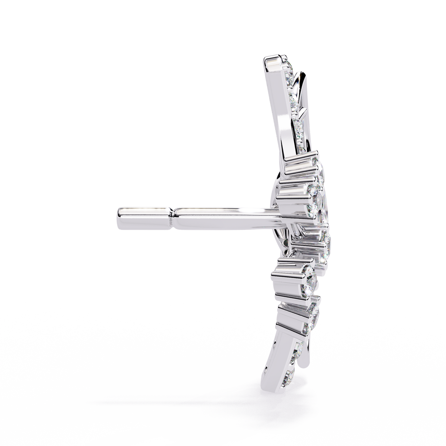 Fluttering Diamond Butterfly Earrings White Gold