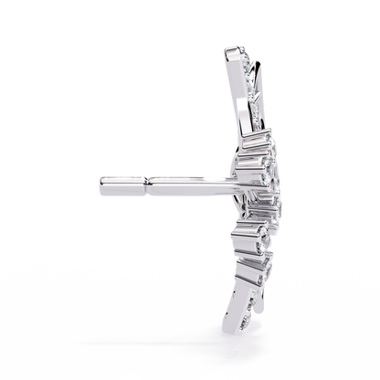 Fluttering Diamond Butterfly Earrings White Gold