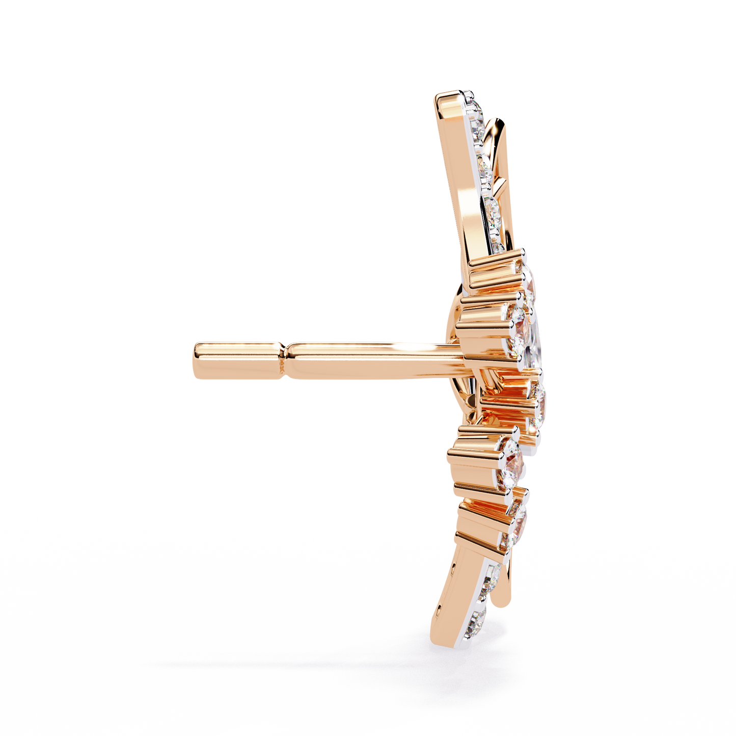 Fluttering Diamond Butterfly Earrings Rose Gold