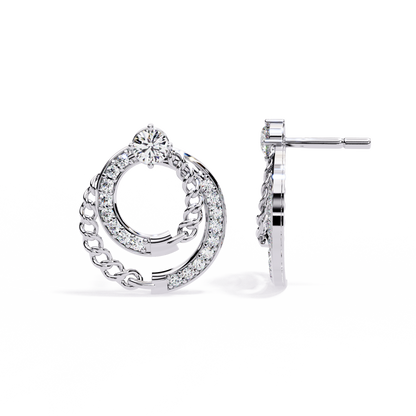 Radiant Loop Diamond Earrings White Gold