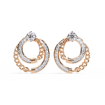 Radiant Loop Diamond Earrings Rose Gold