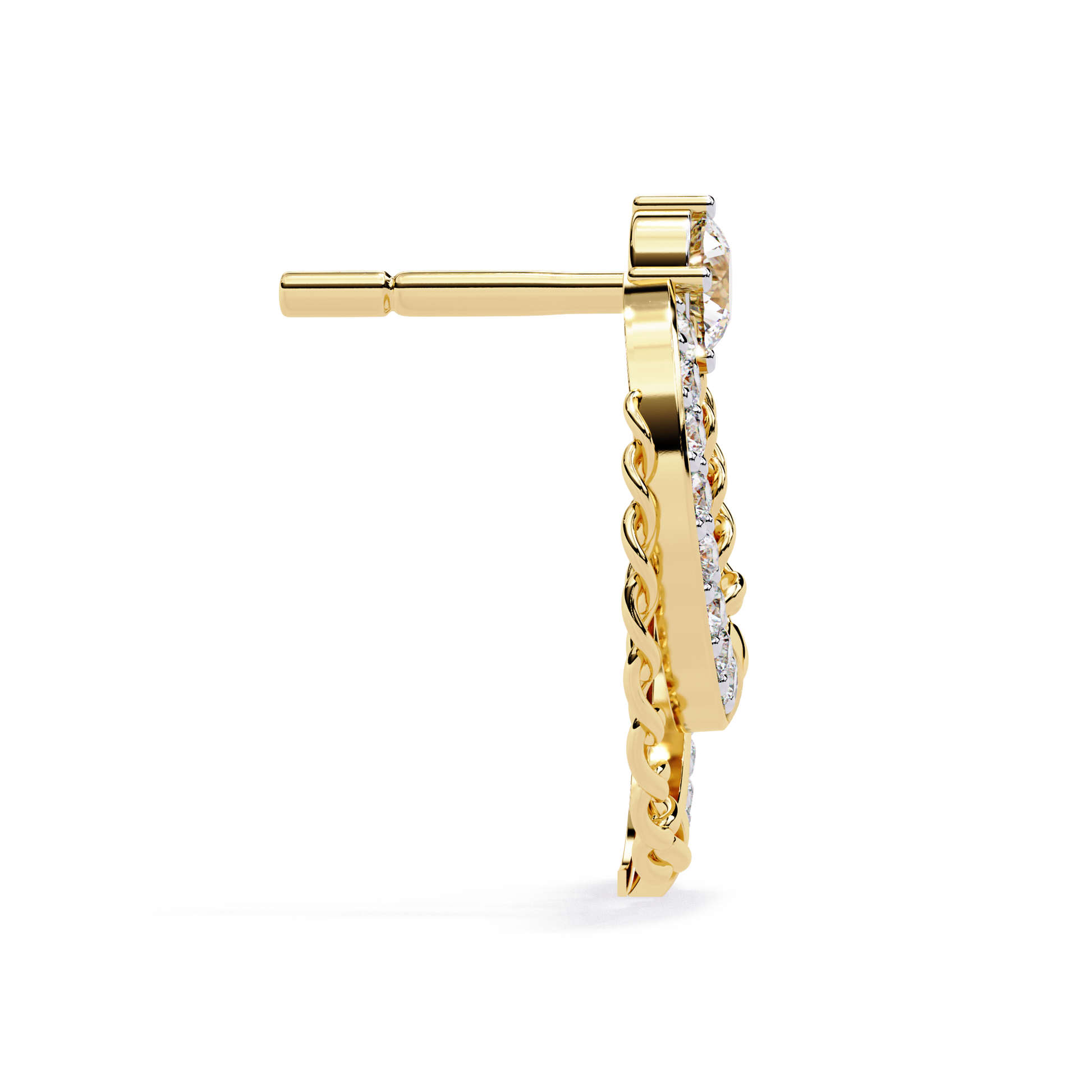 Radiant Loop Diamond Earrings Yellow Gold