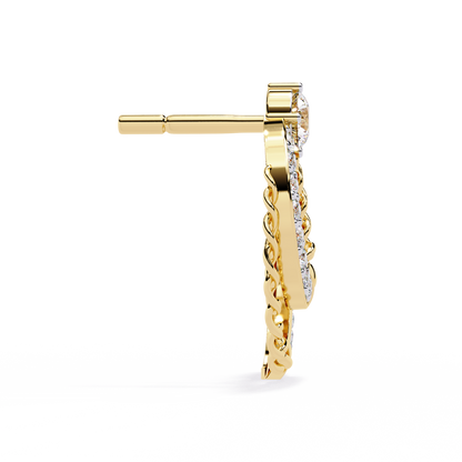 Radiant Loop Diamond Earrings Yellow Gold