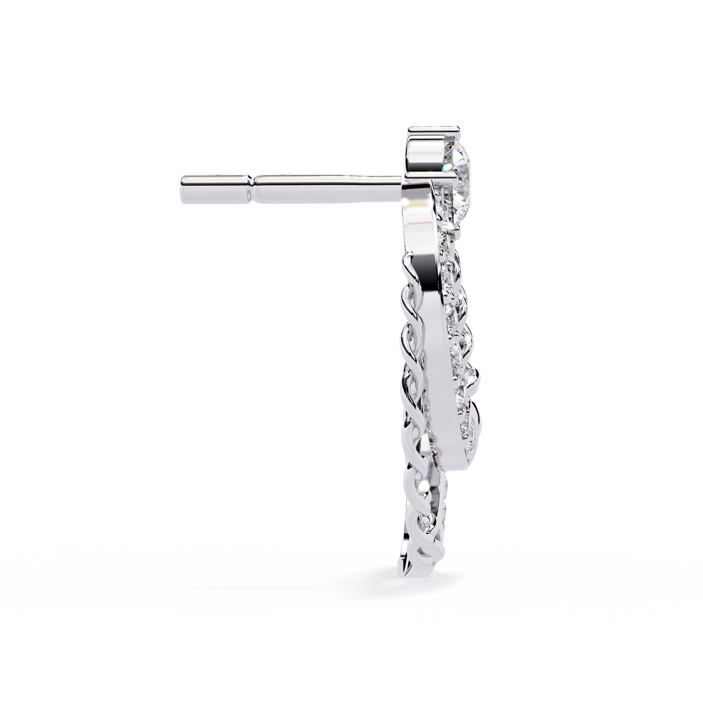 Radiant Loop Diamond Earrings White Gold