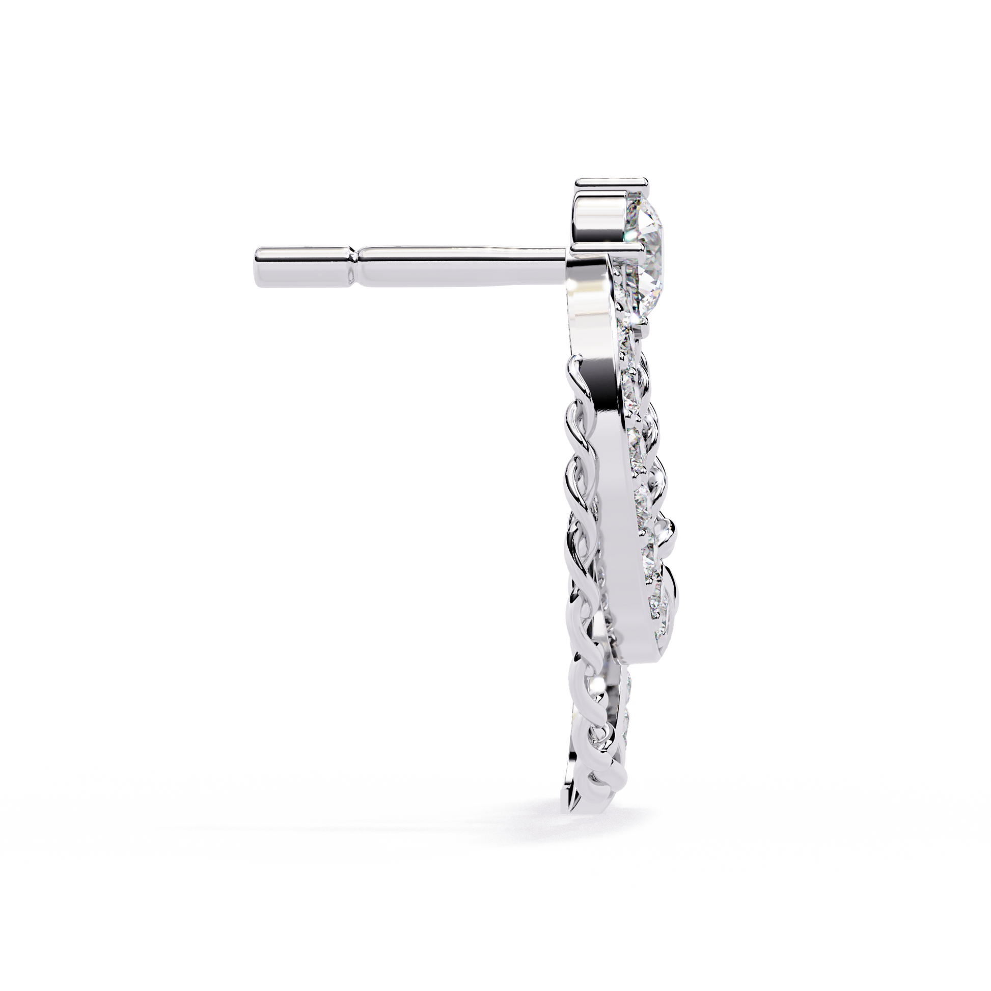 Radiant Loop Diamond Earrings White Gold