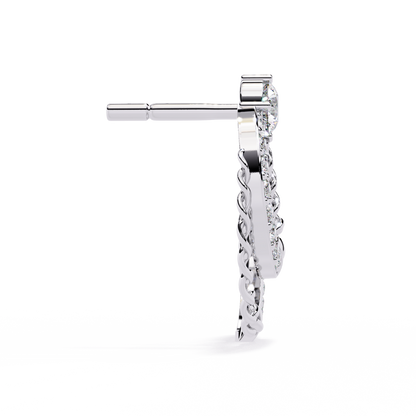 Radiant Loop Diamond Earrings White Gold