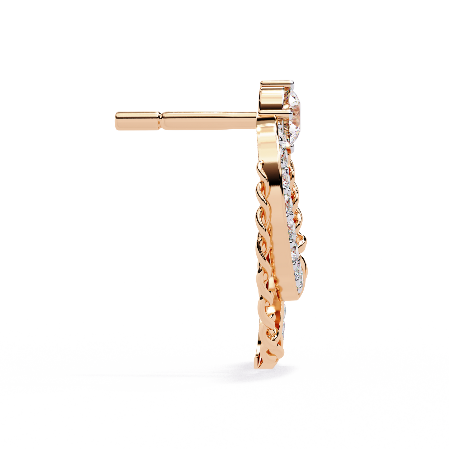 Radiant Loop Diamond Earrings Rose Gold 