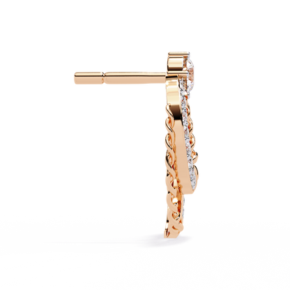 Radiant Loop Diamond Earrings Rose Gold 