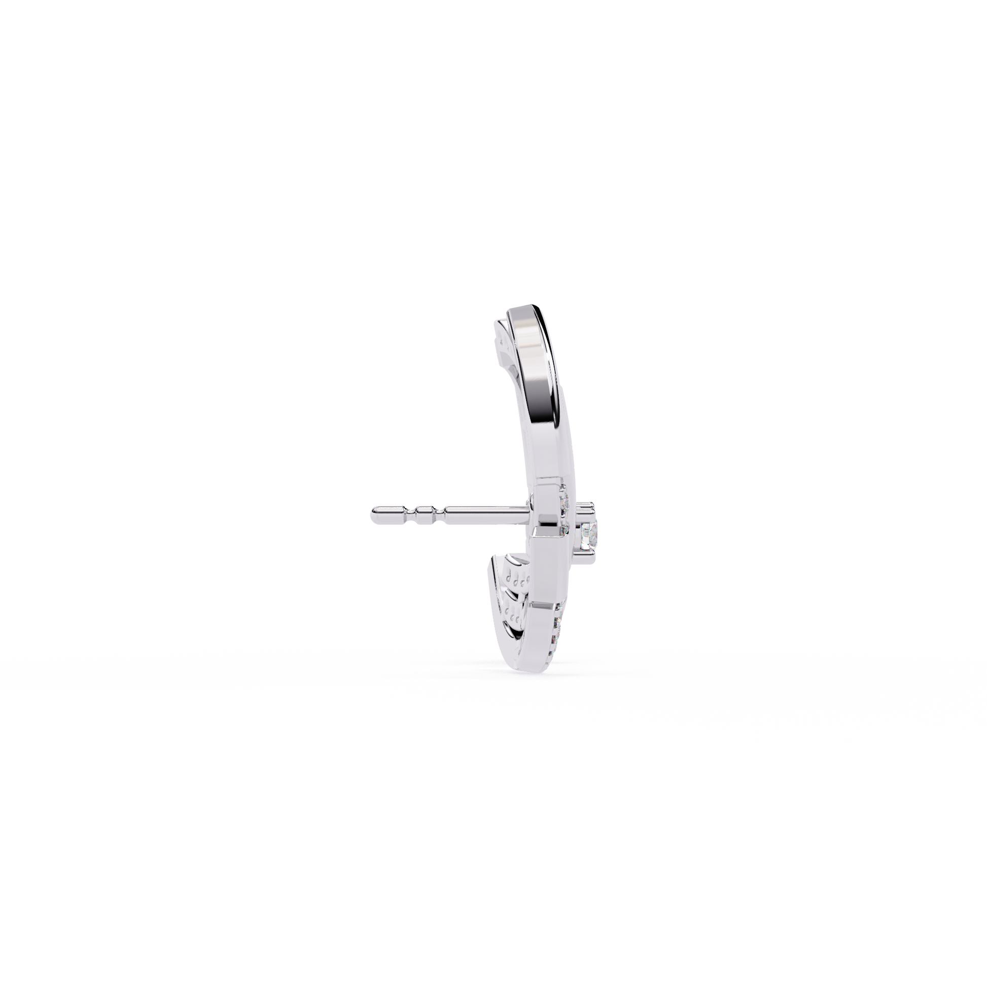 Celestial Arc Diamond Earrings White Gold