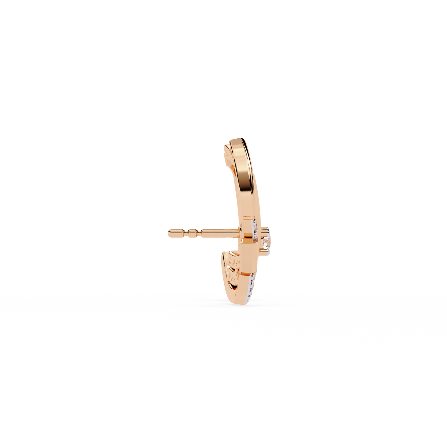 Celestial Arc Diamond Earrings Rose Gold