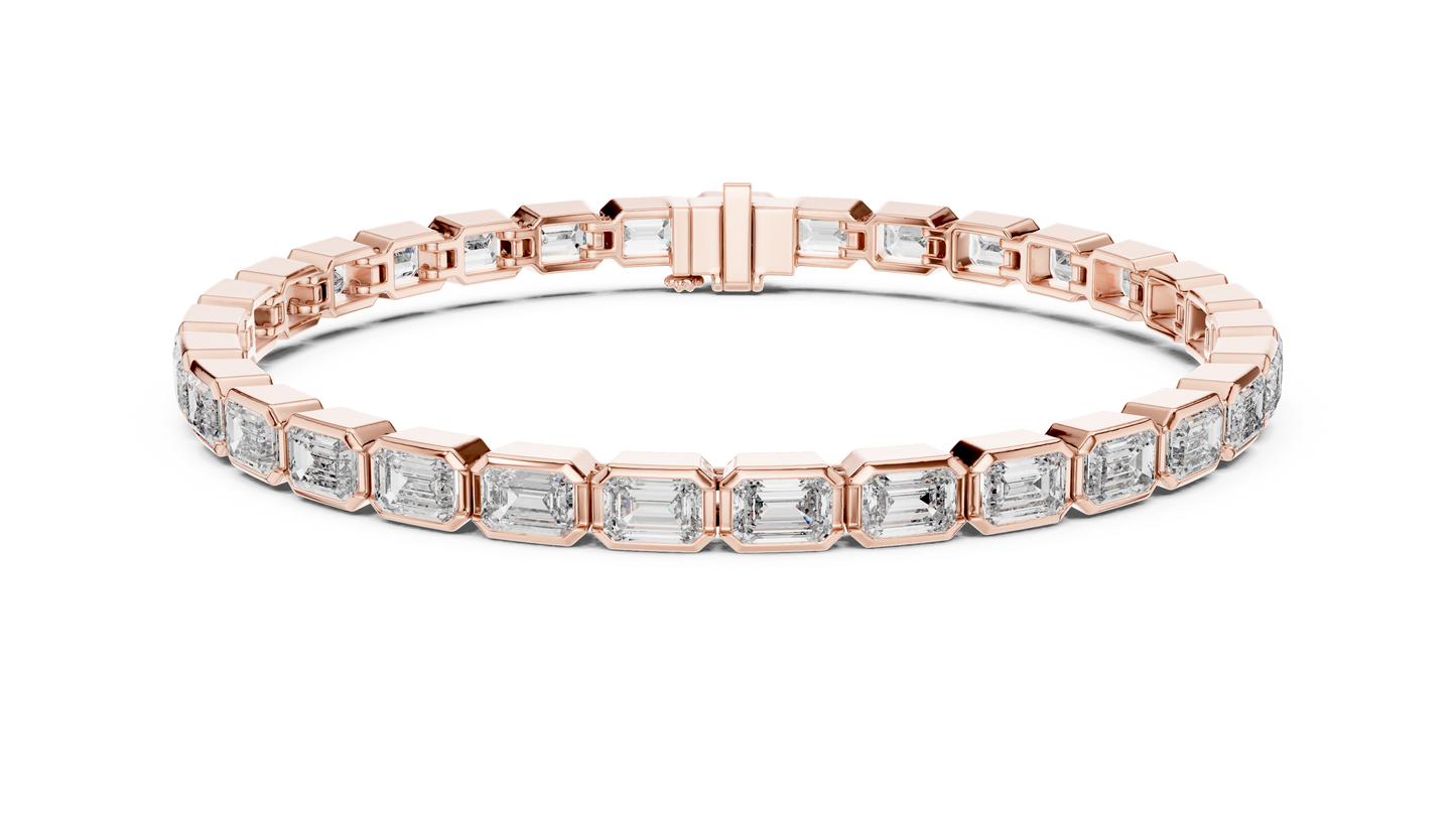 The Emerald Cut Bezel Diamond Tennis Bracelet