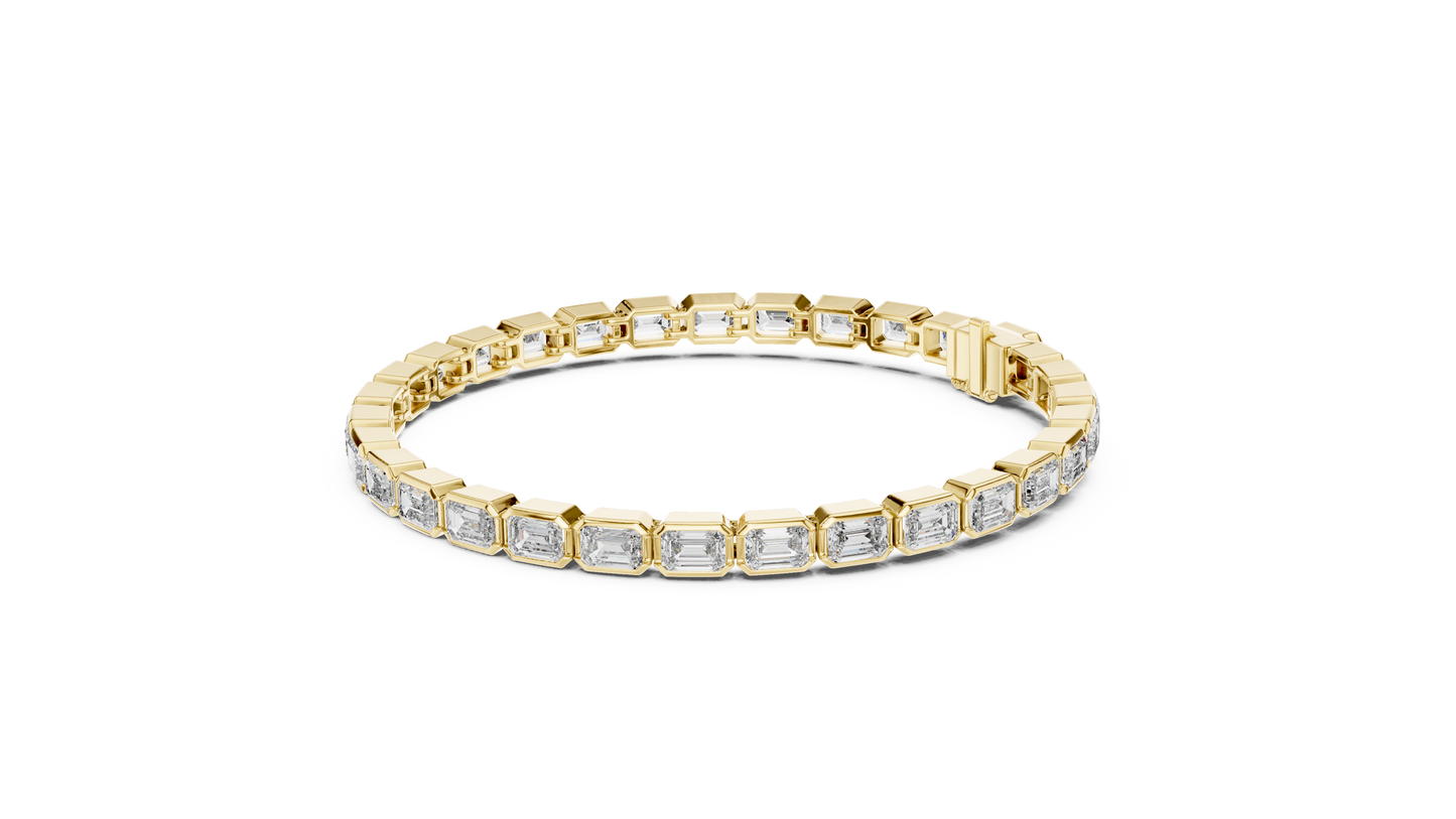 The Emerald Cut Bezel Diamond Tennis Bracelet
