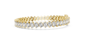 The Diagonal Emerald Cut Diamond Tennis Bracelet