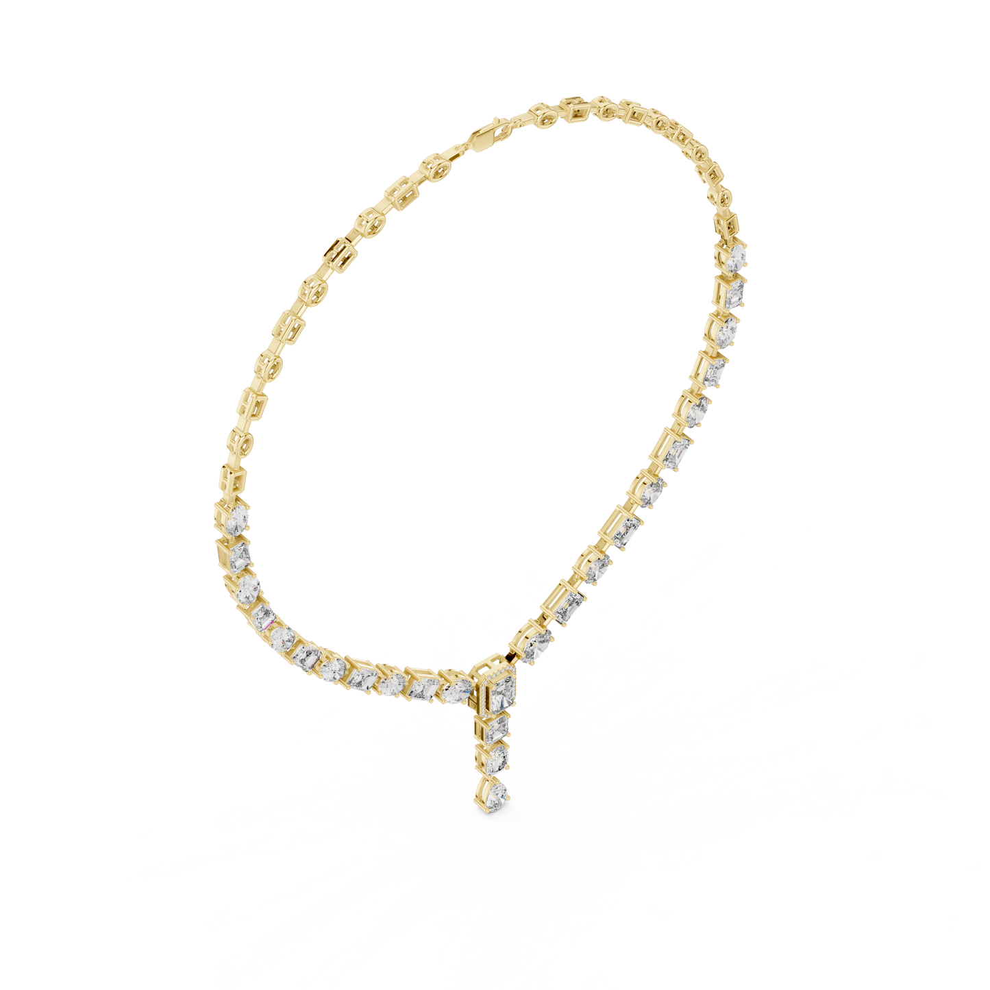 Diamond Link Drop Necklace