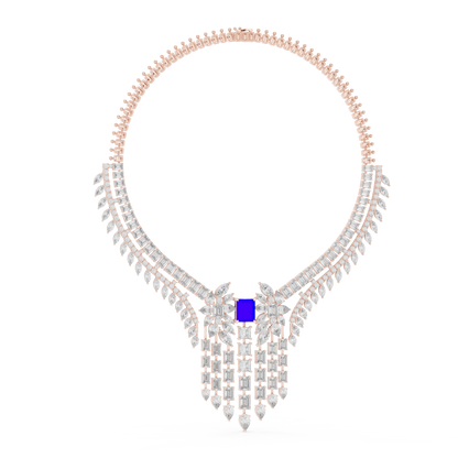Royal Sapphire Statement Diamond Necklace