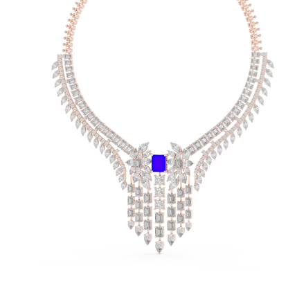 Royal Sapphire Statement Diamond Necklace