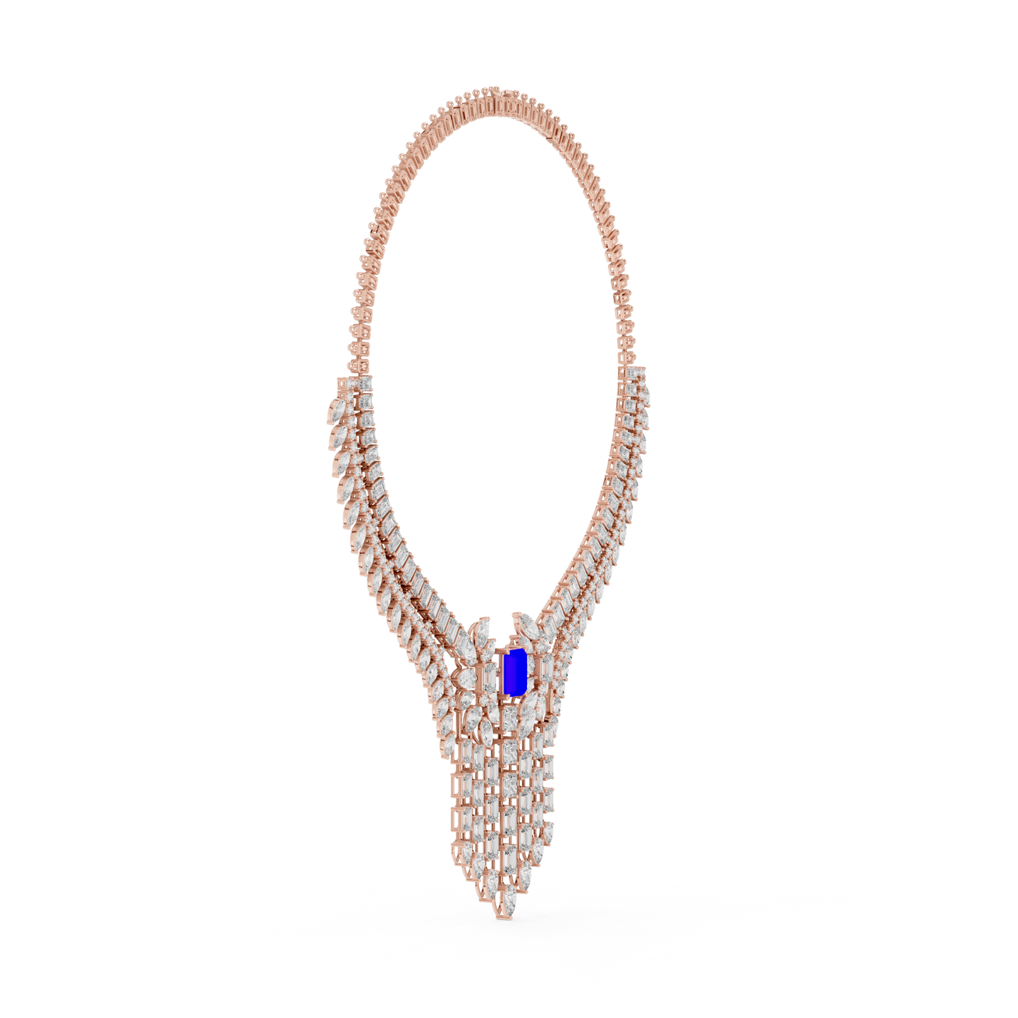 Royal Sapphire Statement Diamond Necklace