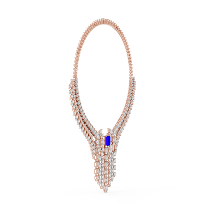 Royal Sapphire Statement Diamond Necklace