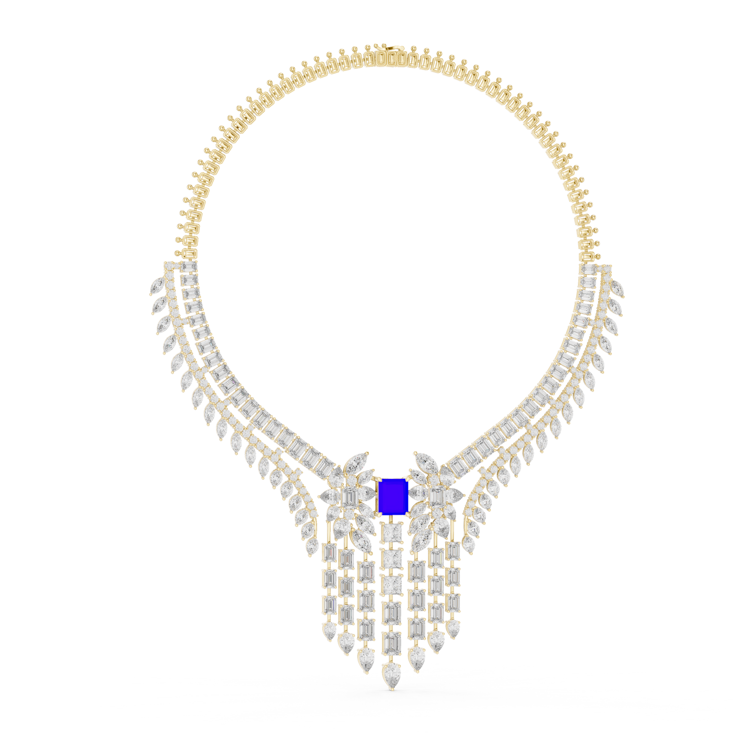 Royal Sapphire Statement Diamond Necklace