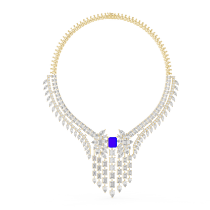 Royal Sapphire Statement Diamond Necklace
