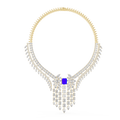 Blue Sapphire Diamond Fringe Statement Necklace