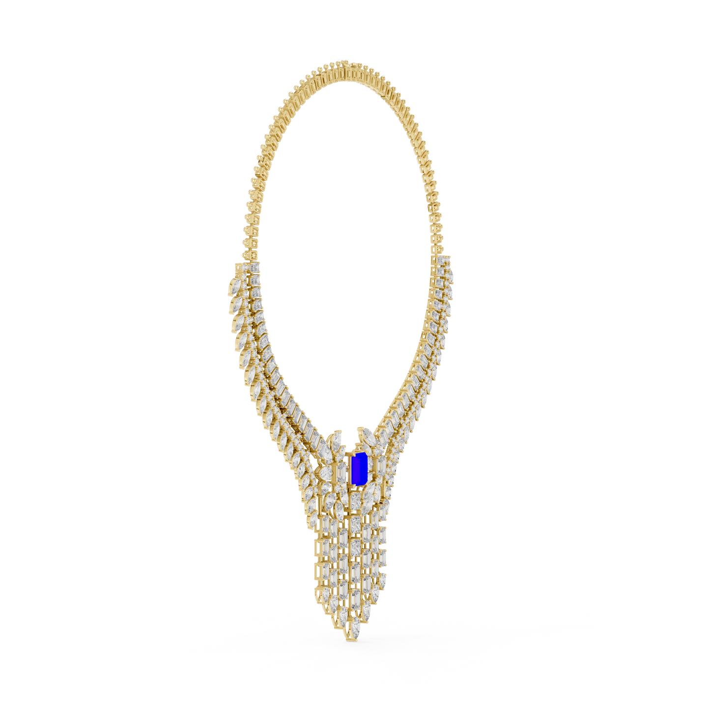 Royal Sapphire Statement Diamond Necklace